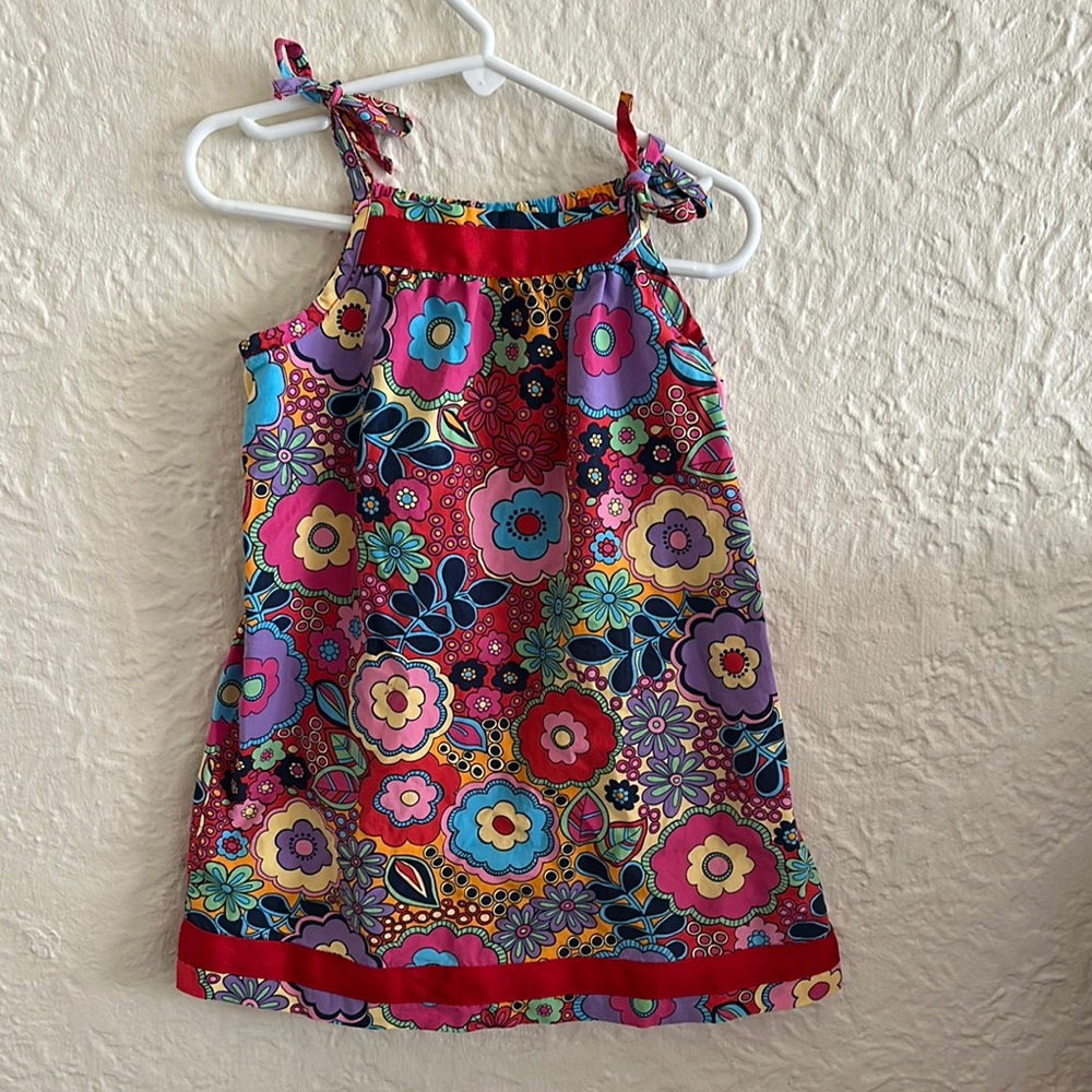 Hanna Andersson Baby Pillowcase Dress Red Floral Diaper Cover 3T Infant Girl